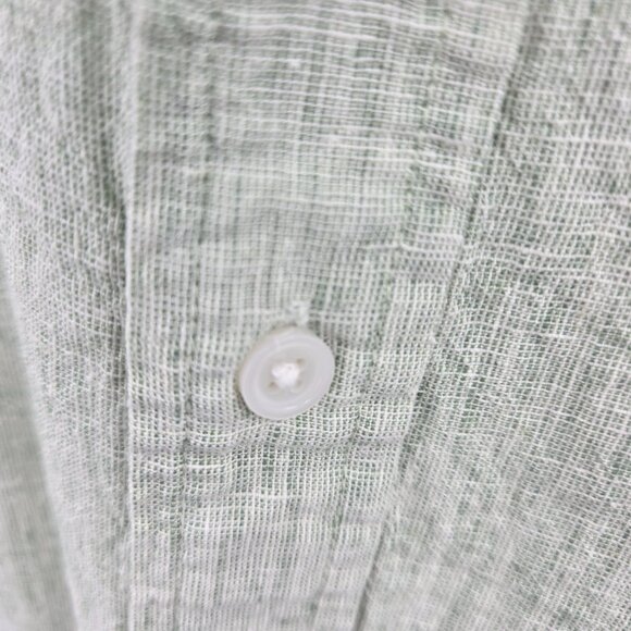 14th and Union Light Green Linen/Cotton Short Sleeved Button Down Large - Picture 6 of 10